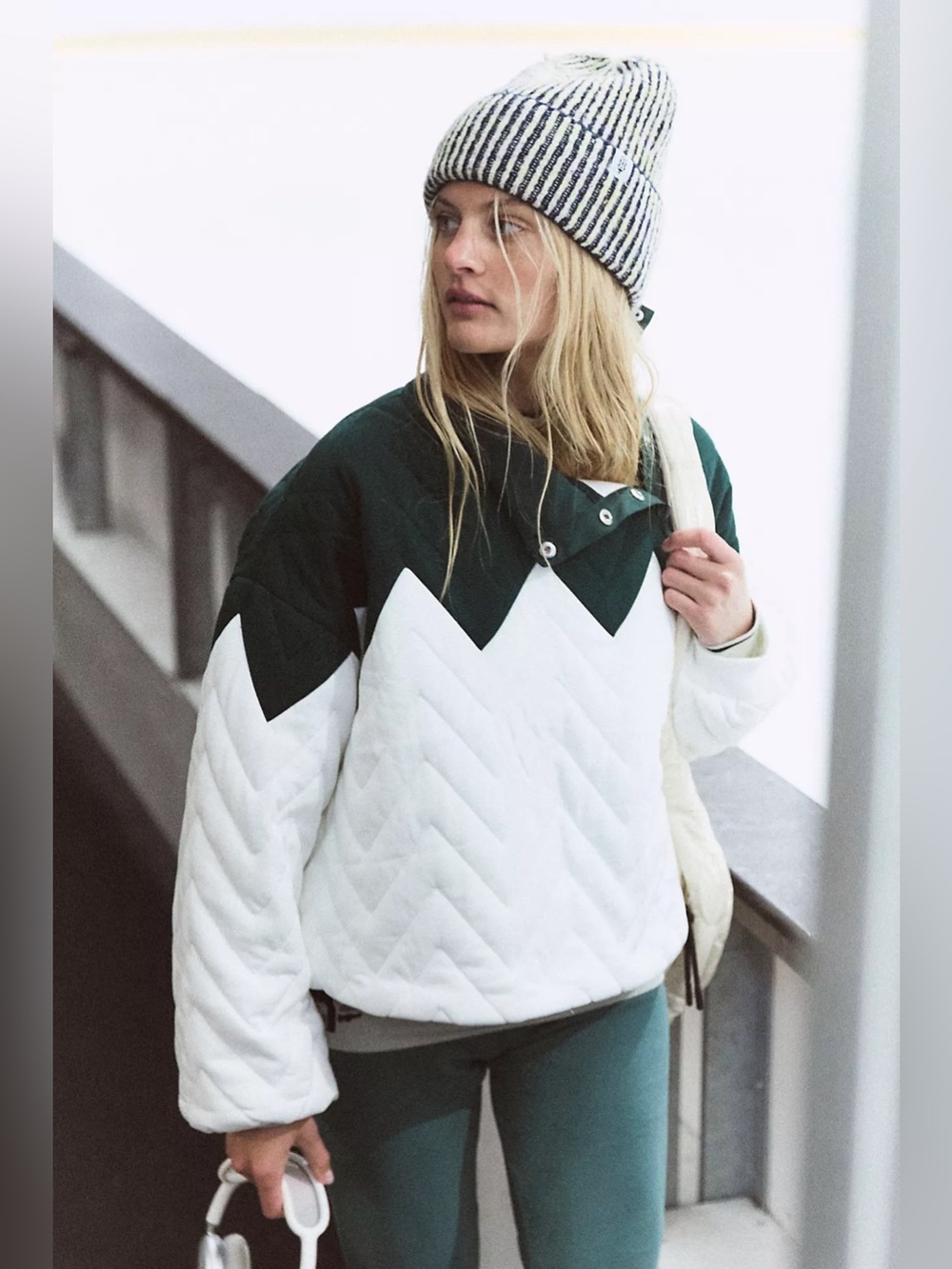 NWT! FP Free People Movement Zig Zag Pullover Sz Medium